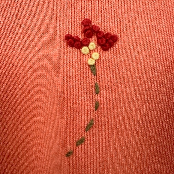 Christopher & Banks Hand Embroidered Short Sleeve Sweater Top Sz XL - Picture 9 of 12